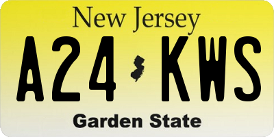 NJ license plate A24KWS