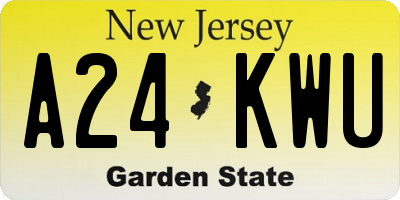 NJ license plate A24KWU