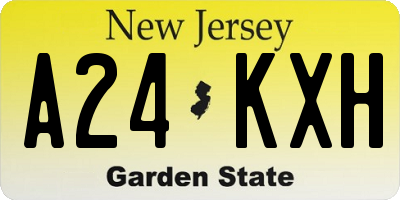 NJ license plate A24KXH