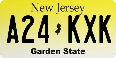 NJ license plate A24KXK