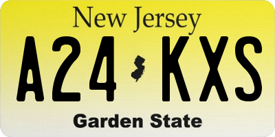 NJ license plate A24KXS