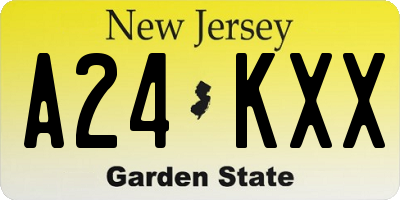 NJ license plate A24KXX