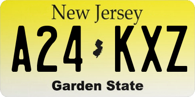 NJ license plate A24KXZ