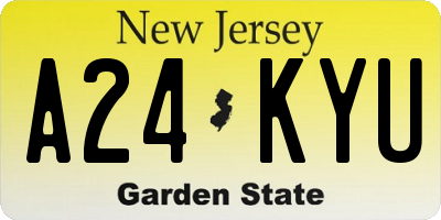 NJ license plate A24KYU