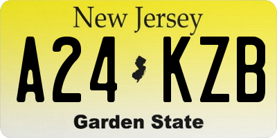 NJ license plate A24KZB