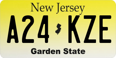NJ license plate A24KZE
