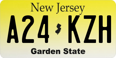 NJ license plate A24KZH