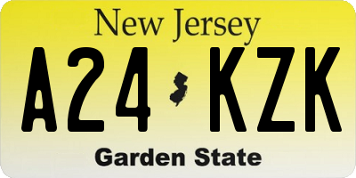 NJ license plate A24KZK