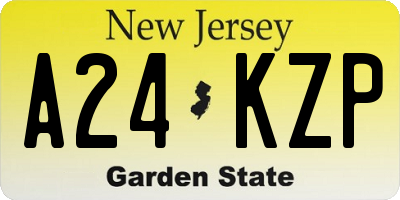 NJ license plate A24KZP