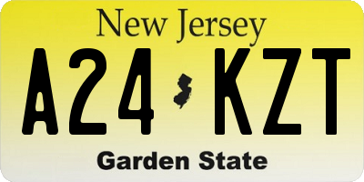 NJ license plate A24KZT