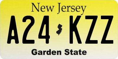 NJ license plate A24KZZ