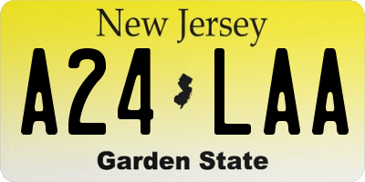 NJ license plate A24LAA