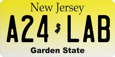 NJ license plate A24LAB