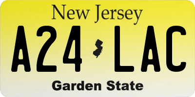 NJ license plate A24LAC
