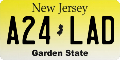 NJ license plate A24LAD
