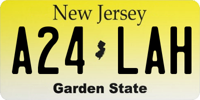NJ license plate A24LAH