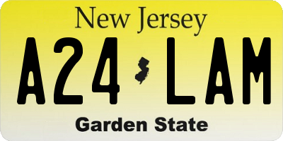 NJ license plate A24LAM