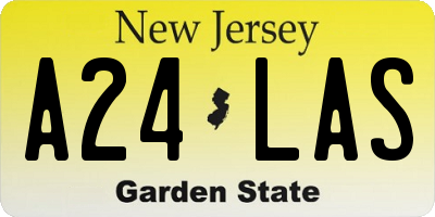 NJ license plate A24LAS