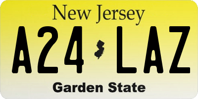 NJ license plate A24LAZ