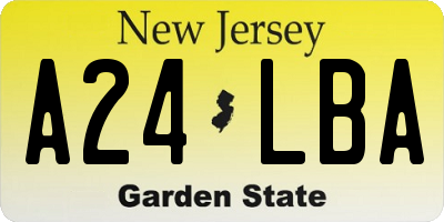 NJ license plate A24LBA