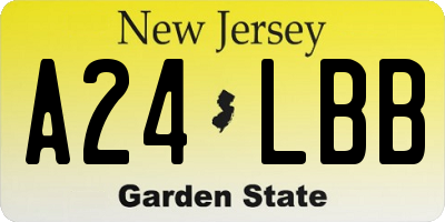 NJ license plate A24LBB