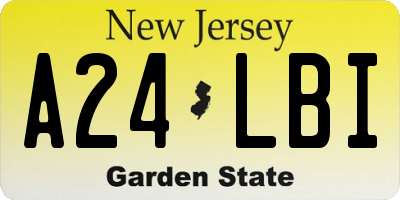 NJ license plate A24LBI