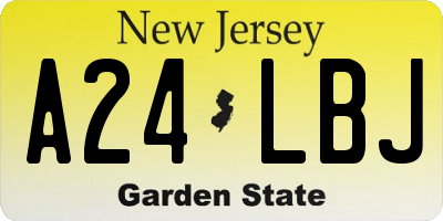 NJ license plate A24LBJ