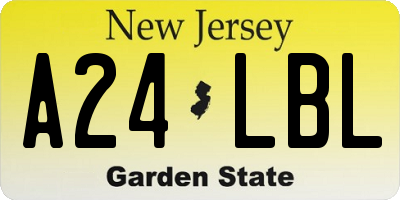 NJ license plate A24LBL