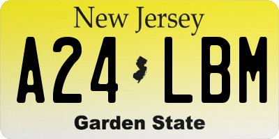 NJ license plate A24LBM