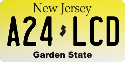 NJ license plate A24LCD