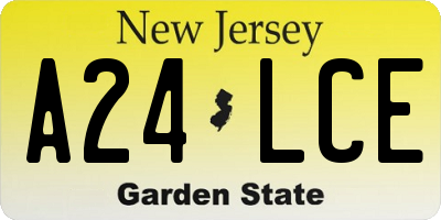 NJ license plate A24LCE