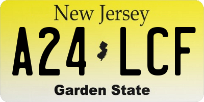 NJ license plate A24LCF