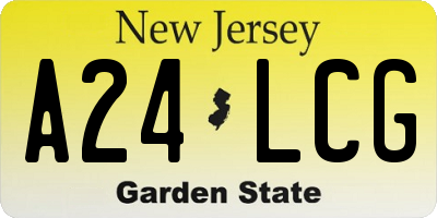 NJ license plate A24LCG
