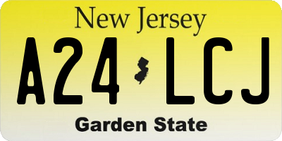 NJ license plate A24LCJ