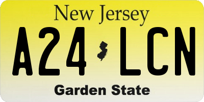 NJ license plate A24LCN