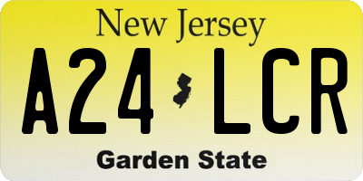 NJ license plate A24LCR