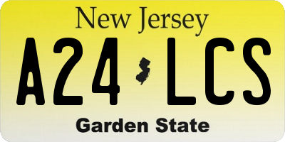 NJ license plate A24LCS