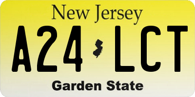 NJ license plate A24LCT