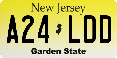 NJ license plate A24LDD