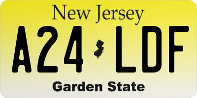 NJ license plate A24LDF