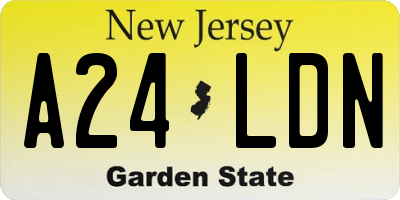 NJ license plate A24LDN