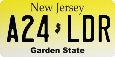 NJ license plate A24LDR