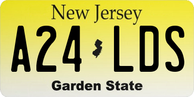NJ license plate A24LDS
