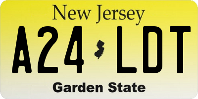 NJ license plate A24LDT