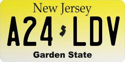 NJ license plate A24LDV