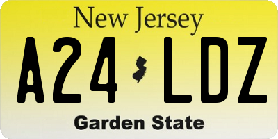 NJ license plate A24LDZ