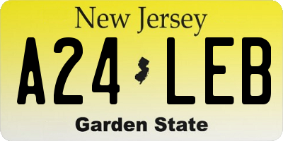 NJ license plate A24LEB