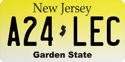 NJ license plate A24LEC