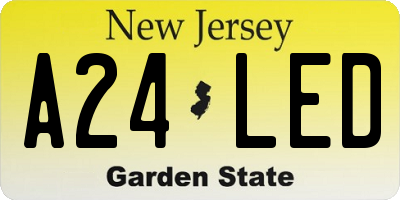 NJ license plate A24LED