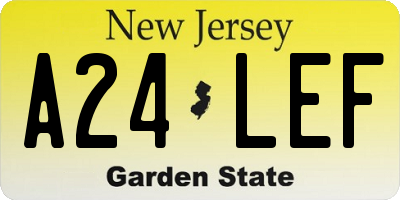 NJ license plate A24LEF